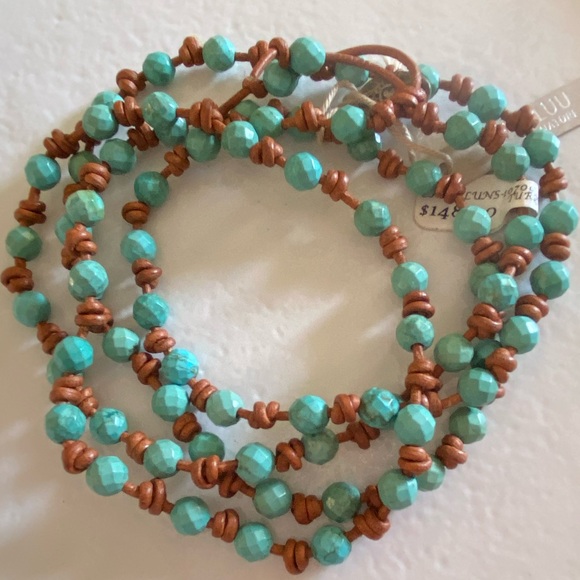 Chan Luu Leather & Turquoise Necklace